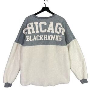 Chicago Blackhawks Spirit Jersey Sweatshirt XL Gray Pullover Unisex Long‎ Sleeve